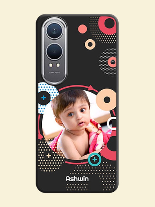 Multicoloured Round Image On Space Black Custom Soft Matte Mobile Back Cover - OnePlus Nord CE 4 Lite 5G
