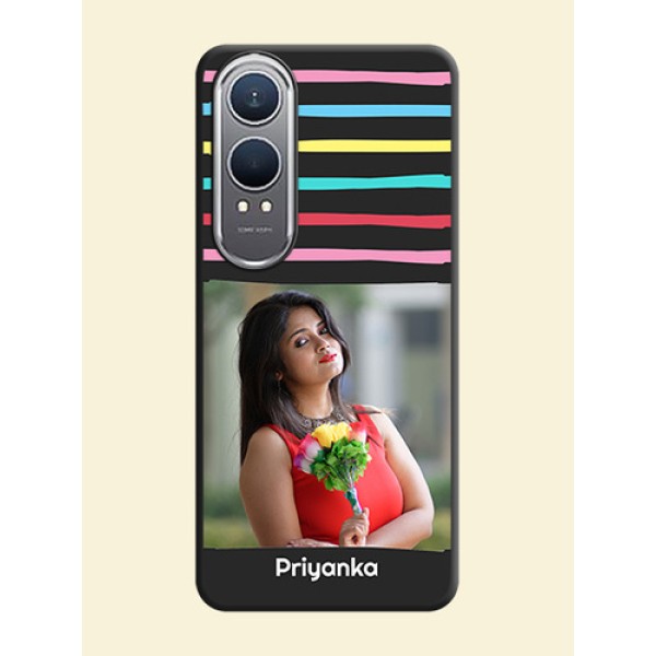 Multicolor Lines with Image On Space Black Custom Soft Matte Mobile Back Cover - OnePlus Nord CE 4 Lite 5G Multicolor Lines with Image On Space Black Custom Soft Matte Mobile Back Cover - OnePlus Nord CE 4 Lite 5G