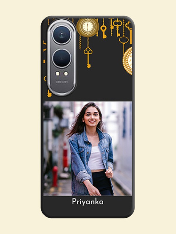 Decorative Design with Text On Space Black Custom Soft Matte Mobile Back Cover - OnePlus Nord CE 4 Lite 5G