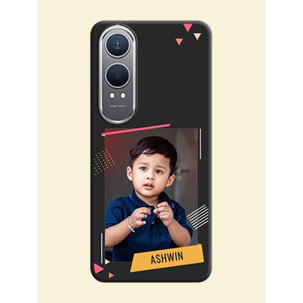 Photo Frame with Triangle Small Dots on Photo On Space Black Custom Soft Matte Mobile Back Cover - OnePlus Nord CE 4 Lite 5G