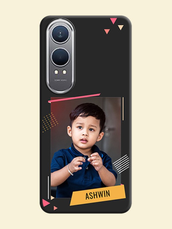 Photo Frame with Triangle Small Dots on Photo On Space Black Custom Soft Matte Mobile Back Cover - OnePlus Nord CE 4 Lite 5G