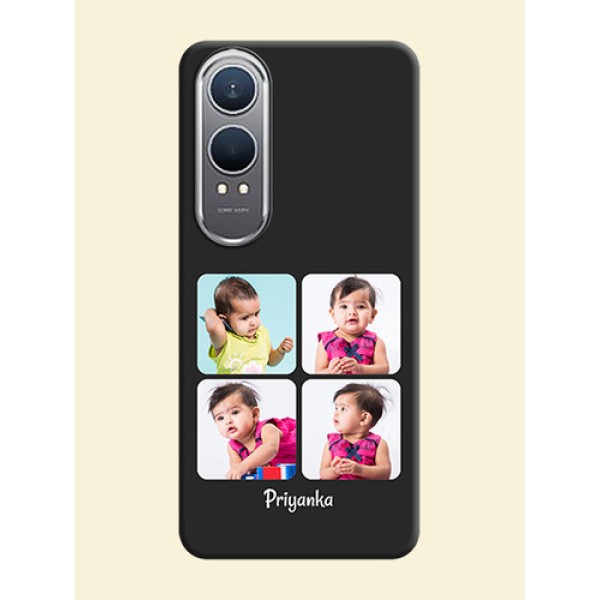 Floral Art with 6 Image Holder on Photo On Space Black Custom Soft Matte Mobile Back Cover - OnePlus Nord CE 4 Lite 5G Floral Art with 6 Image Holder on Photo On Space Black Custom Soft Matte Mobile Back Cover - OnePlus Nord CE 4 Lite 5G