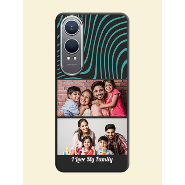 Wave Pattern with 2 Image Holder On Space Black Custom Soft Matte Mobile Back Cover - OnePlus Nord CE 4 Lite 5G Wave Pattern with 2 Image Holder On Space Black Custom Soft Matte Mobile Back Cover - OnePlus Nord CE 4 Lite 5G