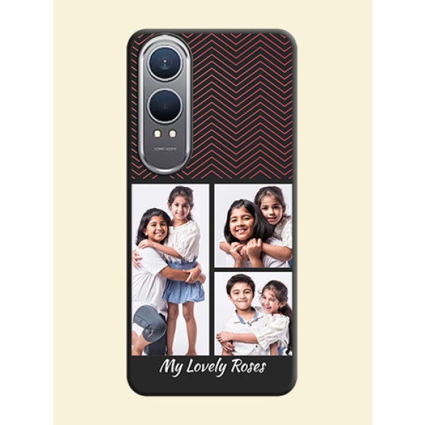 Wave Pattern with 3 Image Holder On Space Black Custom Soft Matte Mobile Back Cover - OnePlus Nord CE 4 Lite 5G Wave Pattern with 3 Image Holder On Space Black Custom Soft Matte Mobile Back Cover - OnePlus Nord CE 4 Lite 5G