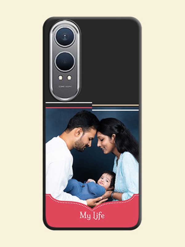 Classic Plain Design with Name On Space Black Custom Soft Matte Mobile Back Cover - OnePlus Nord CE 4 Lite 5G