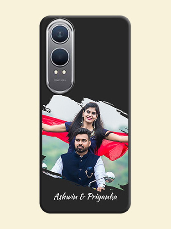 Grunge Brush Strokes on Photo On Space Black Custom Soft Matte Mobile Back Cover - OnePlus Nord CE 4 Lite 5G