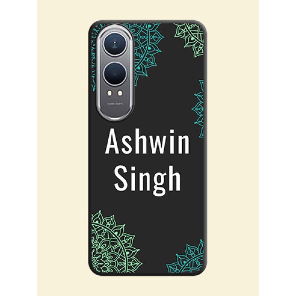 Your Name with Floral Design On Space Black Custom Soft Matte Mobile Back Cover - OnePlus Nord CE 4 Lite 5G Your Name with Floral Design On Space Black Custom Soft Matte Mobile Back Cover - OnePlus Nord CE 4 Lite 5G