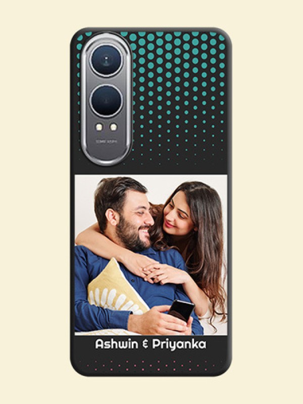 Faded Dots with Grunge Photo Frame and Text On Space Black Custom Soft Matte Mobile Back Cover - OnePlus Nord CE 4 Lite 5G