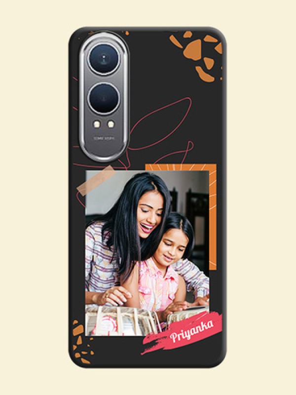 Orange Photo Frame On Space Black Custom Soft Matte Mobile Back Cover - OnePlus Nord CE 4 Lite 5G