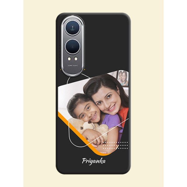 Yellow Triangle on Photo On Space Black Custom Soft Matte Mobile Back Cover - OnePlus Nord CE 4 Lite 5G