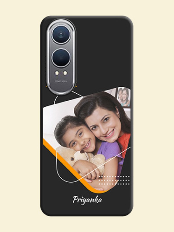Yellow Triangle on Photo On Space Black Custom Soft Matte Mobile Back Cover - OnePlus Nord CE 4 Lite 5G
