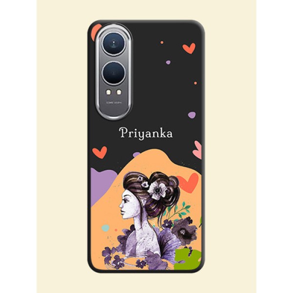 Namecase For Her With Fancy Lady Image On Space Black Custom Soft Matte Mobile Back Cover - OnePlus Nord CE 4 Lite 5G Namecase For Her With Fancy Lady Image On Space Black Custom Soft Matte Mobile Back Cover - OnePlus Nord CE 4 Lite 5G