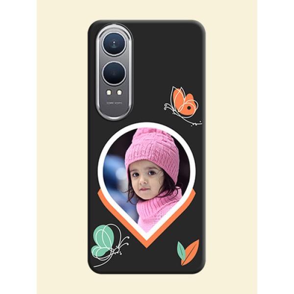 Upload Pic With Simple Butterly Design On Space Black Custom Soft Matte Mobile Back Cover - OnePlus Nord CE 4 Lite 5G Upload Pic With Simple Butterly Design On Space Black Custom Soft Matte Mobile Back Cover - OnePlus Nord CE 4 Lite 5G