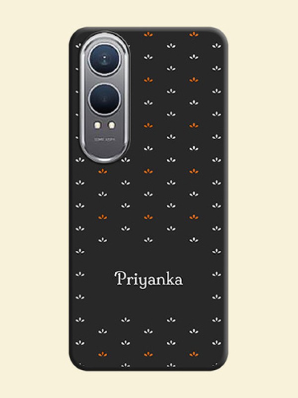 Simple Pattern With Custom Text On Space Black Custom Soft Matte Mobile Back Cover - OnePlus Nord CE 4 Lite 5G