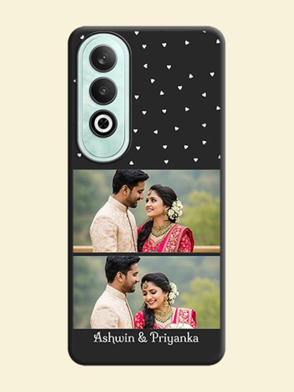 Miniature Love Symbols with Name on Space Black Custom Soft Matte Back Cover - OnePlus Nord CE 4