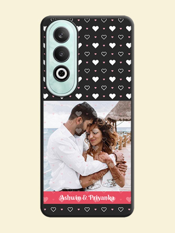 White Color Love Symbols with Text Design - Photo on Space Black Soft Matte Phone Cover - OnePlus Nord CE 4