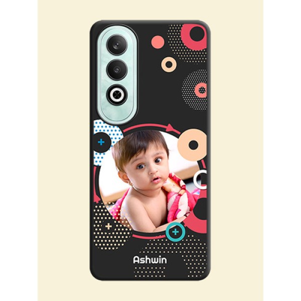 Multicoloured Round Image on Personalised Space Black Soft Matte Cases - OnePlus Nord CE 4 Multicoloured Round Image on Personalised Space Black Soft Matte Cases - OnePlus Nord CE 4