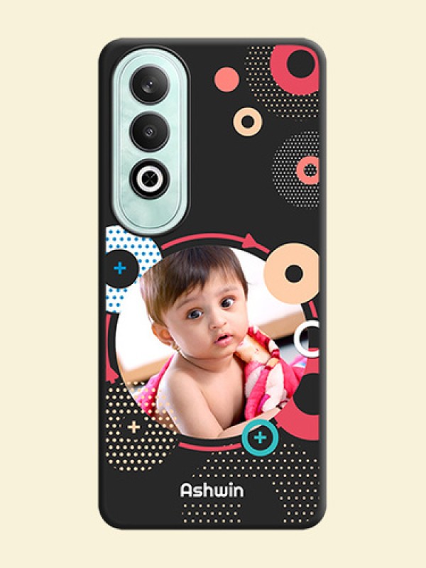 Multicoloured Round Image on Personalised Space Black Soft Matte Cases - OnePlus Nord CE 4