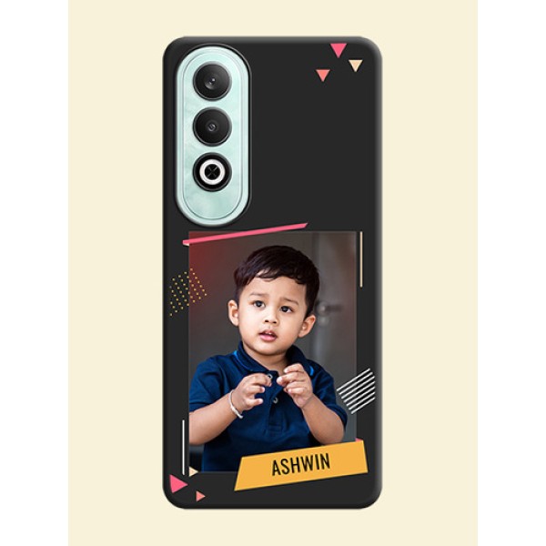 Photo Frame with Triangle Small Dots - Photo on Space Black Soft Matte Back Cover - OnePlus Nord CE 4 Photo Frame with Triangle Small Dots - Photo on Space Black Soft Matte Back Cover - OnePlus Nord CE 4
