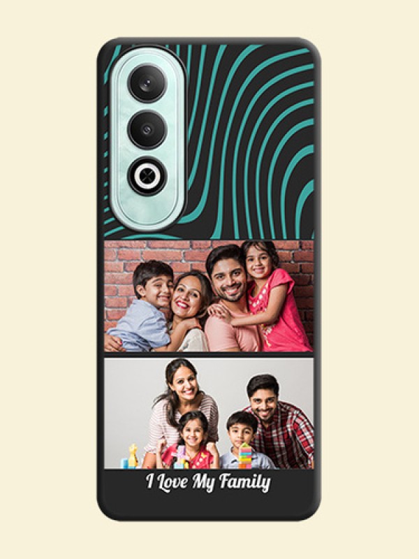 Wave Pattern with 2 Image Holder on Space Black Personalized Soft Matte Phone Covers - OnePlus Nord CE 4