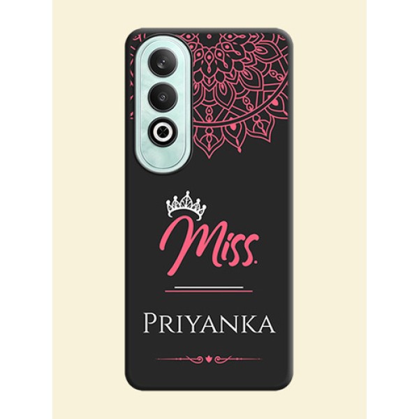 Mrs Name with Floral Design on Space Black Personalized Soft Matte Phone Covers - OnePlus Nord CE 4 Mrs Name with Floral Design on Space Black Personalized Soft Matte Phone Covers - OnePlus Nord CE 4