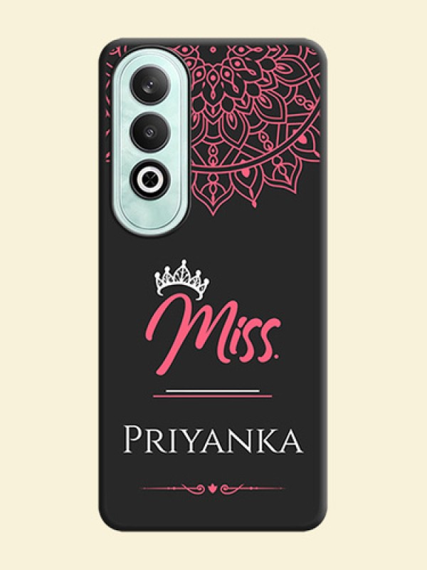 Mrs Name with Floral Design on Space Black Personalized Soft Matte Phone Covers - OnePlus Nord CE 4