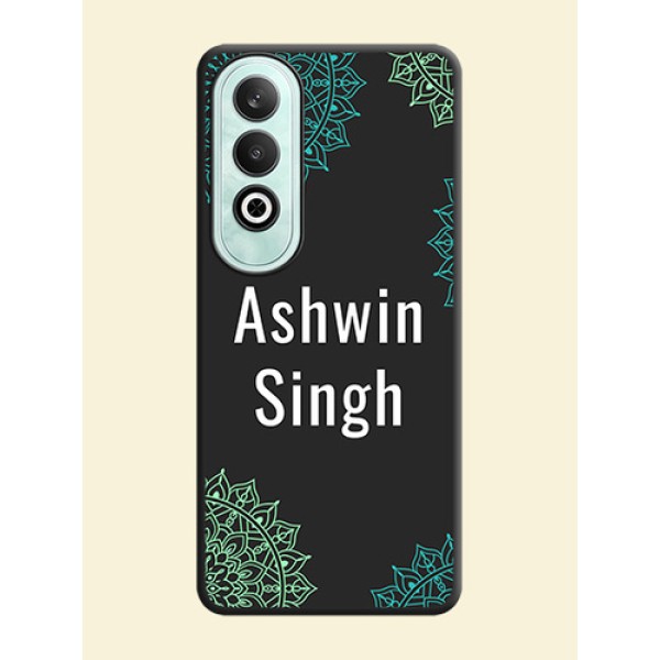 Your Name with Floral Design on Space Black Custom Soft Matte Back Cover - OnePlus Nord CE 4 Your Name with Floral Design on Space Black Custom Soft Matte Back Cover - OnePlus Nord CE 4
