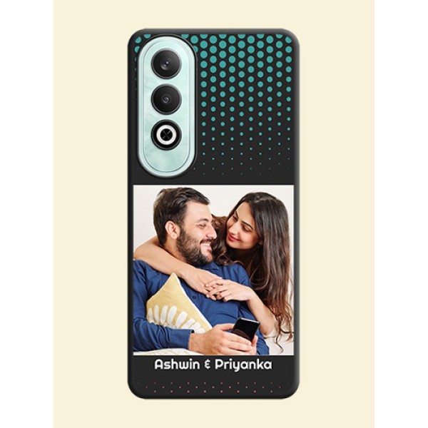 Faded Dots with Grunge Photo Frame and Text on Space Black Custom Soft Matte Phone Cases - OnePlus Nord CE 4 Faded Dots with Grunge Photo Frame and Text on Space Black Custom Soft Matte Phone Cases - OnePlus Nord CE 4