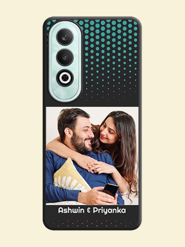 Faded Dots with Grunge Photo Frame and Text on Space Black Custom Soft Matte Phone Cases - OnePlus Nord CE 4