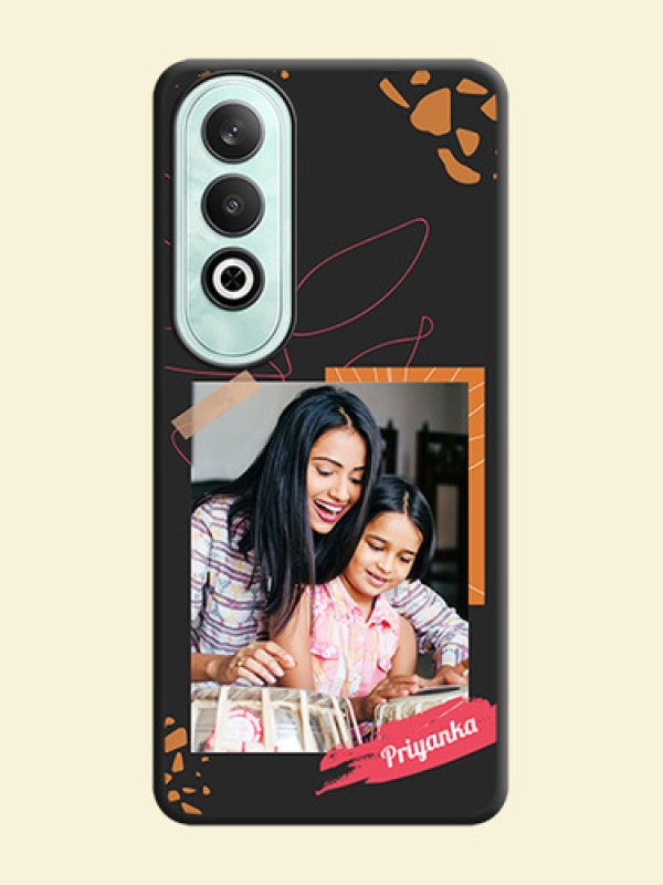 Orange Photo Frame on Space Black Custom Soft Matte Phone Back Cover - OnePlus Nord CE 4