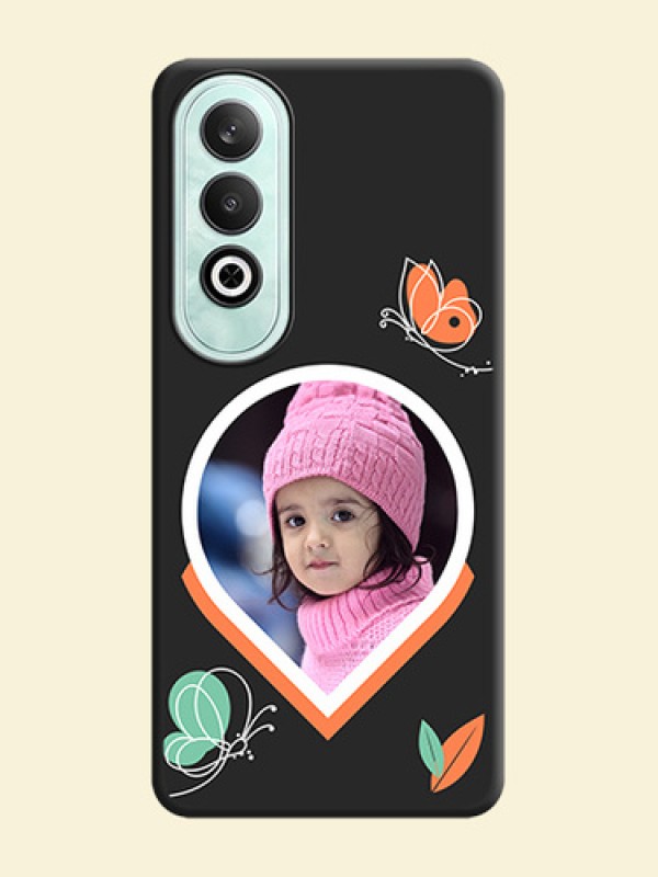 Upload Pic With Simple Butterly Design On Space Black Personalized Soft Matte Phone Covers - OnePlus Nord CE 4