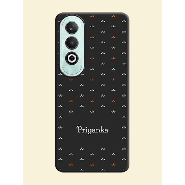 Simple Pattern With Custom Text On Space Black Personalized Soft Matte Phone Covers - OnePlus Nord CE 4 Simple Pattern With Custom Text On Space Black Personalized Soft Matte Phone Covers - OnePlus Nord CE 4