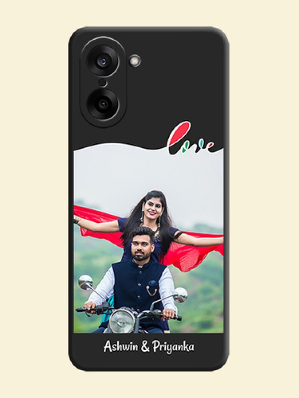 Fall in Love Pattern with Picture on Photo On Space Black Custom Soft Matte Mobile Back Cover - OnePlus Nord CE 5 5G