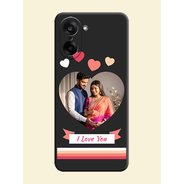 Love Shaped Photo with Colorful Stripes On Space Black Custom Soft Matte Mobile Back Cover - OnePlus Nord CE 5 5G Love Shaped Photo with Colorful Stripes On Space Black Custom Soft Matte Mobile Back Cover - OnePlus Nord CE 5 5G