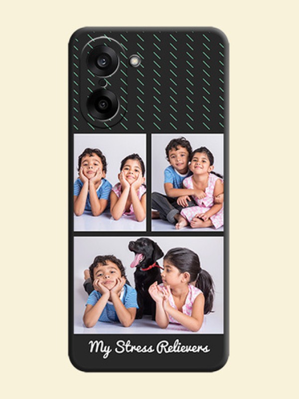 Cross Dotted Pattern with 2 Image Holder On Space Black Custom Soft Matte Mobile Back Cover - OnePlus Nord CE 5 5G