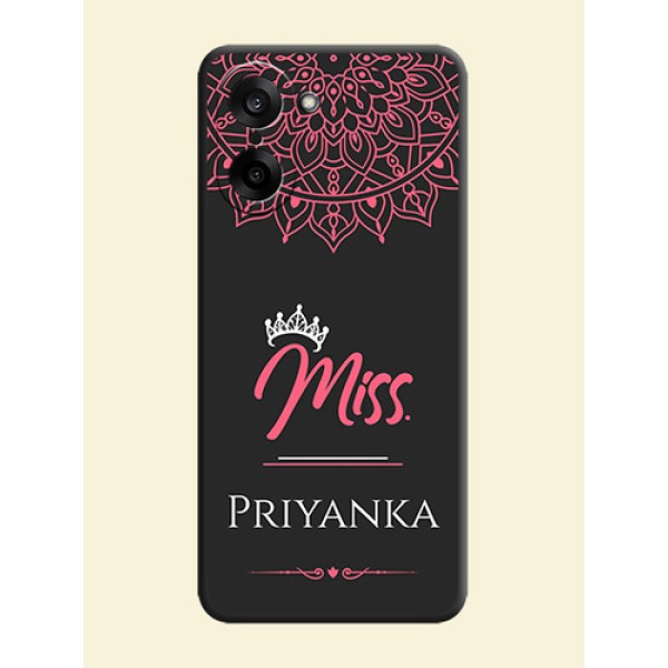 Mrs Name with Floral Design On Space Black Custom Soft Matte Mobile Back Cover - OnePlus Nord CE 5 5G Mrs Name with Floral Design On Space Black Custom Soft Matte Mobile Back Cover - OnePlus Nord CE 5 5G