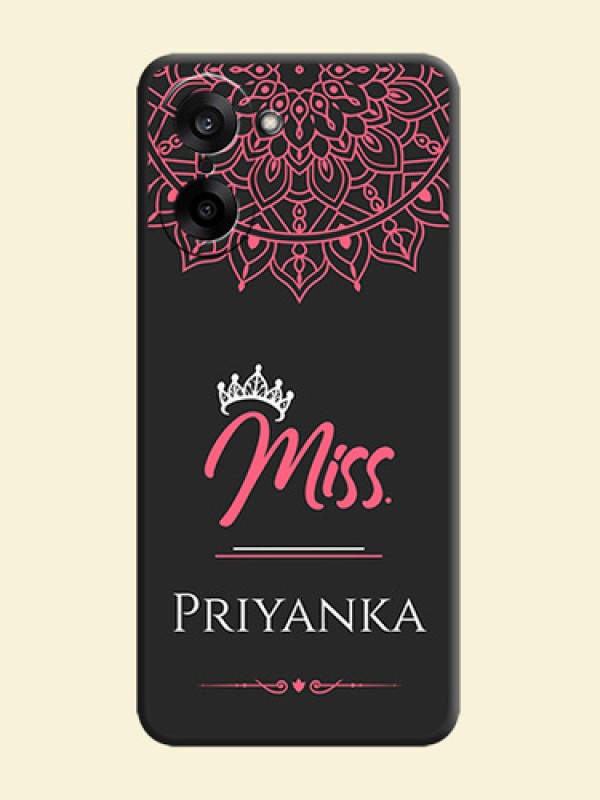 Mrs Name with Floral Design On Space Black Custom Soft Matte Mobile Back Cover - OnePlus Nord CE 5 5G