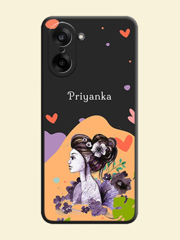 Namecase For Her With Fancy Lady Image On Space Black Custom Soft Matte Mobile Back Cover - OnePlus Nord CE 5 5G