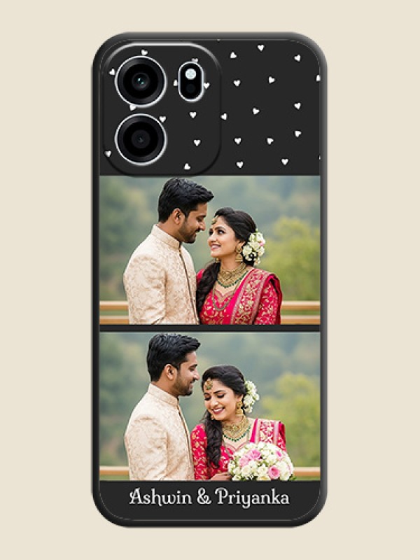 Miniature Love Symbols with Name On Space Black Custom Soft Matte Mobile Back Cover - Oneplus Nord CE 6 5G