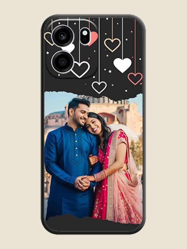 Love Hangings with Splash Wave Picture On Space Black Custom Soft Matte Mobile Back Cover - Oneplus Nord CE 6 5G