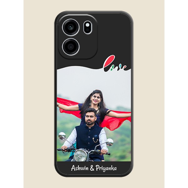 Fall in Love Pattern with Picture on Photo On Space Black Custom Soft Matte Mobile Back Cover - Oneplus Nord CE 6 5G Fall in Love Pattern with Picture on Photo On Space Black Custom Soft Matte Mobile Back Cover - Oneplus Nord CE 6 5G