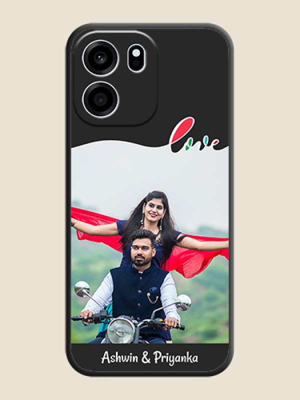 Fall in Love Pattern with Picture on Photo On Space Black Custom Soft Matte Mobile Back Cover - Oneplus Nord CE 6 5G