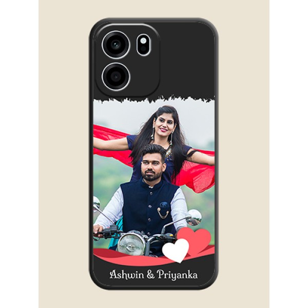Pin Color Love Shaped Ribbon Design with Text On Space Black Custom Soft Matte Mobile Back Cover - Oneplus Nord CE 6 5G Pin Color Love Shaped Ribbon Design with Text On Space Black Custom Soft Matte Mobile Back Cover - Oneplus Nord CE 6 5G