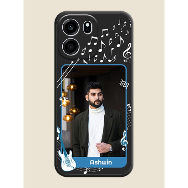 Musical Theme Design with Text on Photo On Space Black Custom Soft Matte Mobile Back Cover - Oneplus Nord CE 6 5G Musical Theme Design with Text on Photo On Space Black Custom Soft Matte Mobile Back Cover - Oneplus Nord CE 6 5G