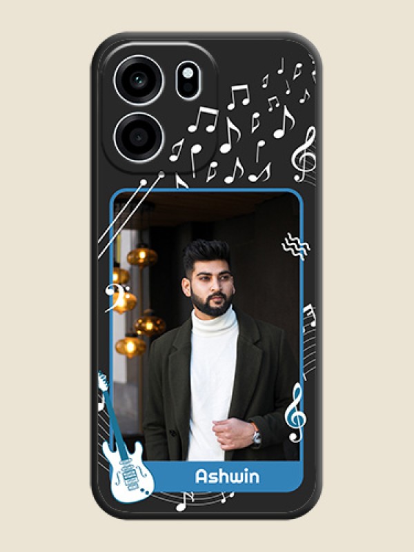 Musical Theme Design with Text on Photo On Space Black Custom Soft Matte Mobile Back Cover - Oneplus Nord CE 6 5G