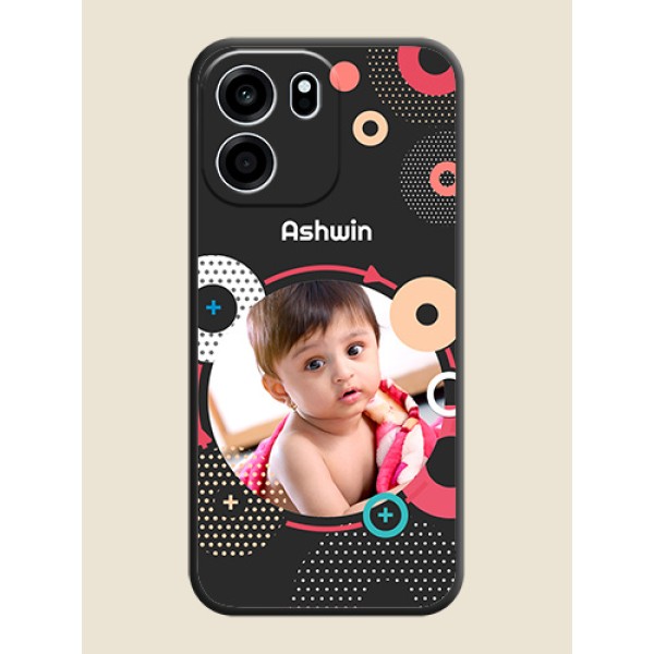 Multicoloured Round Image On Space Black Custom Soft Matte Mobile Back Cover - Oneplus Nord CE 6 5G Multicoloured Round Image On Space Black Custom Soft Matte Mobile Back Cover - Oneplus Nord CE 6 5G