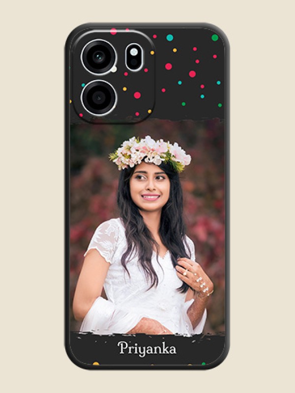 Multicolor Dotted Pattern with Text On Space Black Custom Soft Matte Mobile Back Cover - Oneplus Nord CE 6 5G