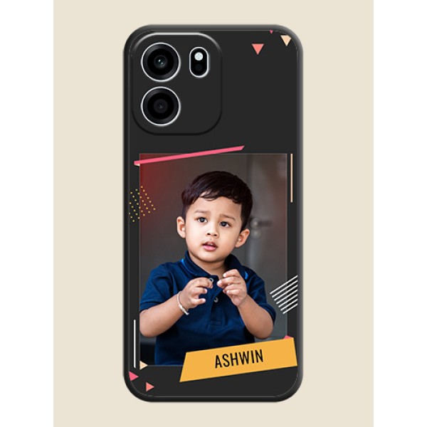 Photo Frame with Triangle Small Dots on Photo On Space Black Custom Soft Matte Mobile Back Cover - Oneplus Nord CE 6 5G