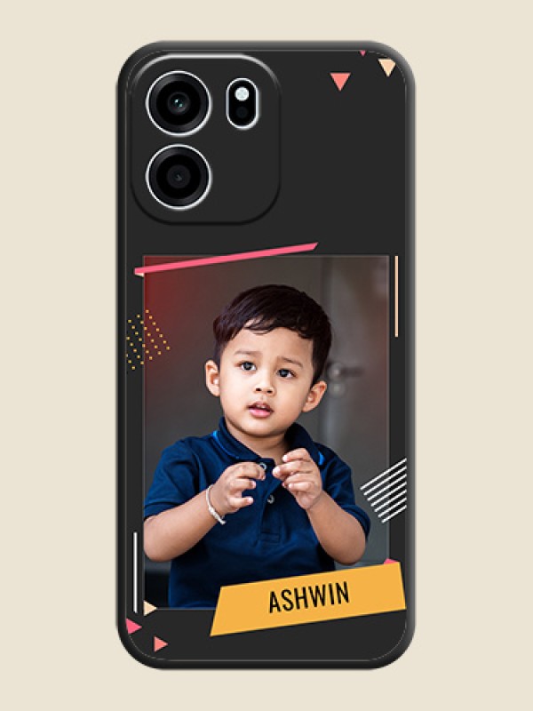 Photo Frame with Triangle Small Dots on Photo On Space Black Custom Soft Matte Mobile Back Cover - Oneplus Nord CE 6 5G
