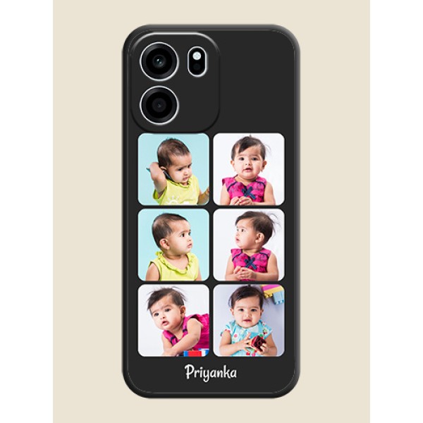 Floral Art with 6 Image Holder on Photo On Space Black Custom Soft Matte Mobile Back Cover - Oneplus Nord CE 6 5G Floral Art with 6 Image Holder on Photo On Space Black Custom Soft Matte Mobile Back Cover - Oneplus Nord CE 6 5G